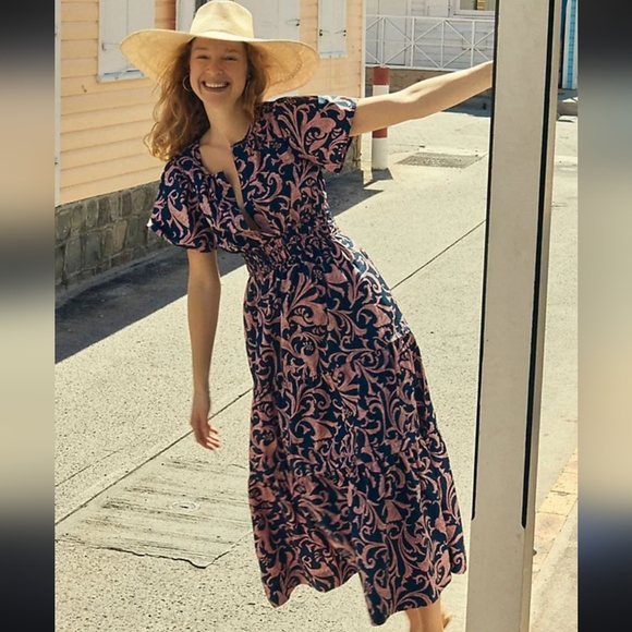 Anthropologie Dresses & Skirts - Anthropologie Pink and Blue Maxi Dress